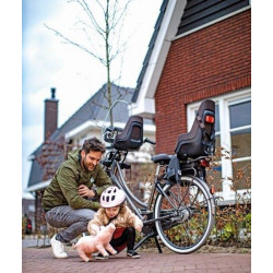 Bobike One Maxi 1P-E BD - Fotelik rowerowy na ramę i bagażnik | 9-22 KG | FIERCE FLAMINGO