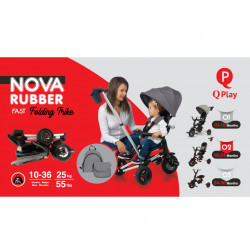 Qplay Nova Plus Rubber - Rowerek trójkołowy | BLACK