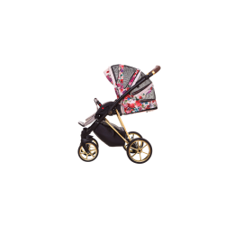 BabyActive Musse Rose - Wózek Głęboko-Spacerowy | zestaw 2w1 | LIGHT GREY/CHROM