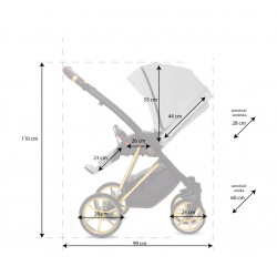 BabyActive Musse Ultra - Wózek Głęboko-Spacerowy | zestaw 3w1 | APRICOT/ROSE GOLD