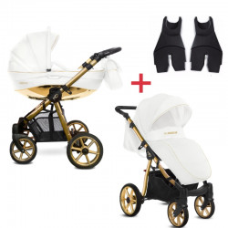 BabyActive Mommy Glossy White - Wózek Głęboko-Spacerowy | zestaw 2w1 | GOLD