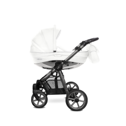 BabyActive MOMMY GLOSSY WHITE - Wózek Głęboko-Spacerowy | zestaw 2w1 | SILVER