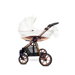 BabyActive MOMMY GLOSSY WHITE - Wózek Głęboko-Spacerowy | zestaw 2w1 | ROSE GOLD