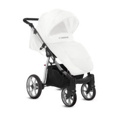 BabyActive Mommy Glossy White - Wózek Głęboko-Spacerowy | zestaw 2w1 | SILVER
