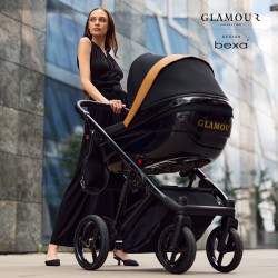 Bexa Glamour - Wózek Głęboko-Spacerowy | zestaw 2w1 | GL06 BLACK