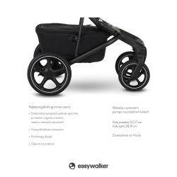 Easywalker Jimmey - Wózek Głęboko-Spacerowy | zestaw 2w1 | PEPPER BLACK