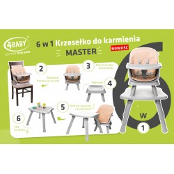 4Baby Master - Krzesełko do karmienia | GREY