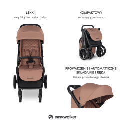 Easywalker Jackey XL - Kompaktowy wózek spacerowy | PECAN BROWN