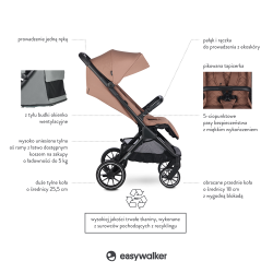 Easywalker Jackey XL - Kompaktowy wózek spacerowy | PECAN BROWN