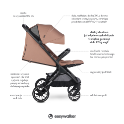 Easywalker Jackey XL - Kompaktowy wózek spacerowy | PECAN BROWN