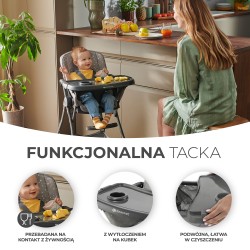 Kinderkraft Foldee - Kompaktowe krzesełko do karmienia | PINK