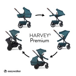 Easywalker Harvey 5 Premium - Wózek Głęboko-Spacerowy | zestaw 2w1 | JADE GREEN
