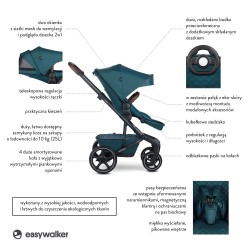 Easywalker Harvey 5 Premium - Wózek Głęboko-Spacerowy | zestaw 2w1 | JADE GREEN