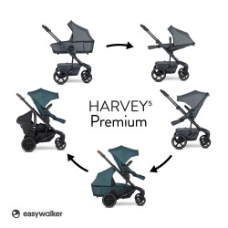 Easywalker Harvey 5 Premium - Wózek Głęboko-Spacerowy | zestaw 2w1 | MINERAL GREY