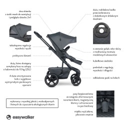 Easywalker Harvey 5 Premium - Wózek Głęboko-Spacerowy | zestaw 2w1 | MINERAL GREY