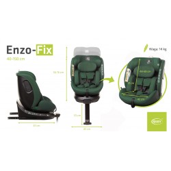 4Baby Enzo-fix i-size - Fotelik samochodowy 0-36 KG | DARK GREEN