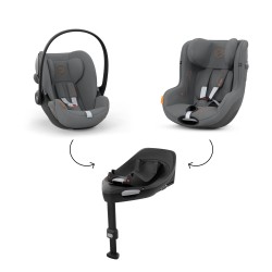 Cybex Cloud G - Rozkładany fotelik samochodowy 40-87 CM | zestaw z bazą | LAVA GREY ****ADAC