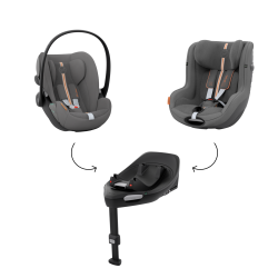 Cybex Cloud G - Rozkładany fotelik samochodowy 40-87 CM | zestaw z bazą | PLUS LAVA GREY ****ADAC