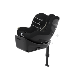 Cybex Sirona G - Obrotowy fotelik samochodowy 61-105 CM | zestaw z bazą | PLUS MOON BLACK ****ADAC