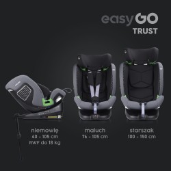 EasyGo Trust i-size - Obrotowy Fotelik samochodowy 0-36 KG | PEARL