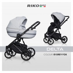 Riko Basic Delta - Wózek Głęboko-Spacerowy | zestaw 2w1 | GREY FOX