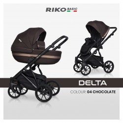 Riko Basic Delta - Wózek Głęboko-Spacerowy | zestaw 2w1 | CHOCOLATE