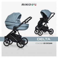 Riko Basic Delta - Wózek Głęboko-Spacerowy | zestaw 2w1 | OCEAN