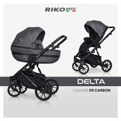 Riko Basic Delta - Wózek Głęboko-Spacerowy | zestaw 2w1 | CARBON