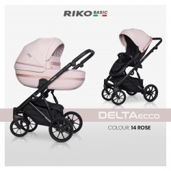 Riko Basic Delta Ecco - Wózek Głęboko-Spacerowy | zestaw 2w1 | ROSE