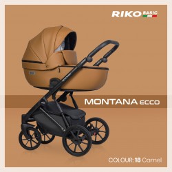 Riko Basic Montana Ecco - Wózek Głęboko-Spacerowy | zestaw 2w1 | CAMEL