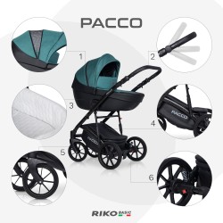 Riko Basic Pacco - Wózek Głęboko-Spacerowy | zestaw 2w1 | LATTE