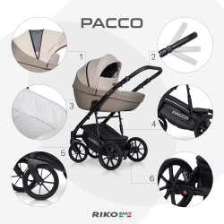 Riko Basic Pacco - Wózek Głęboko-Spacerowy | zestaw 2w1 | LAGOON