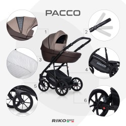 Riko Basic Pacco - Wózek Głęboko-Spacerowy | zestaw 2w1 | MOCCA