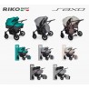 Riko Basic Saxo - Wózek Bliźniaczy Głęboko-Spacerowy | zestaw 2w1 | GREY FOX
