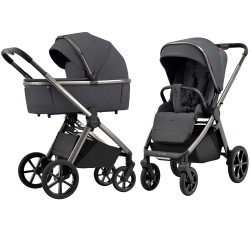 Carrello Omega - Wózek głęboko-spacerowy | zestaw 2w1 | EXCELLENT GREY