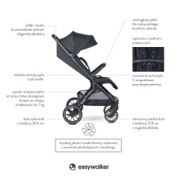Easywalker Jackey 2 XL - Kompaktowy wózek spacerowy | MIDNIGHT BLACK