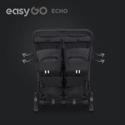 EasyGo Echo - Wózek bliźniaczy Rok Po Roku | EBONY BLACK