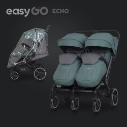 EasyGo Echo - Wózek głęboko-spacerowy dla bliźniąt | SAGE GREEN