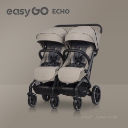 EasyGo Echo - Wózek głęboko-spacerowy dla bliźniąt | SAVANA BEIGE