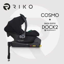 Riko Cosmo - Fotelik samochodowy 0-13 KG | zestaw z bazą | BLACK