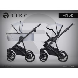 Riko Velar - Wózek Głęboko-Spacerowy | zestaw 2w1 | STONE