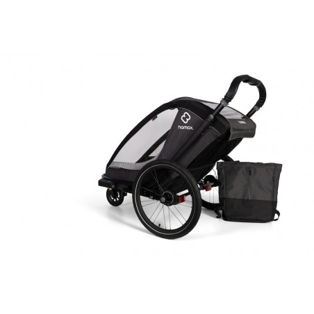 Hamax - Przyczepka rowerowa COCOON ONE (pojedyńcza) | GREY BLACK