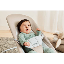 BabyBjorn - Leżaczek Balance Soft Woven Jersey | NIEBIESKI/SZARY