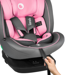 Lionelo Bastiaan i-size - Fotelik samochodowy 40-150 CM | PINK BABY