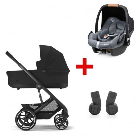 Cybex New Balios S Lux - Wózek Głęboko-Spacerowy | zestaw 3w1 | MOON BLACK BLK