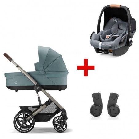 Cybex New Balios S Lux - Wózek Głęboko-Spacerowy | zestaw 3w1 | SKY BLUE TPE