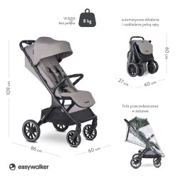 Easywalker Jackey 2 XL - Kompaktowy wózek spacerowy | PEARL TAUPE