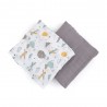 Petite&Mars Misty - Otulacz bambusowy 2 szt | 120x120 | GREY PLANES