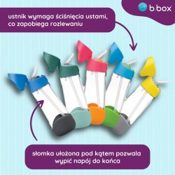 B.BOX - Butelka tritanowa ze słomką 600 ml | BLUE SLATE