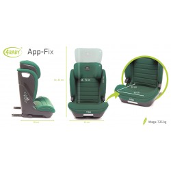 4Baby App-Fix i-size - Fotelik samochodowy 100-150 CM | DARK GREEN